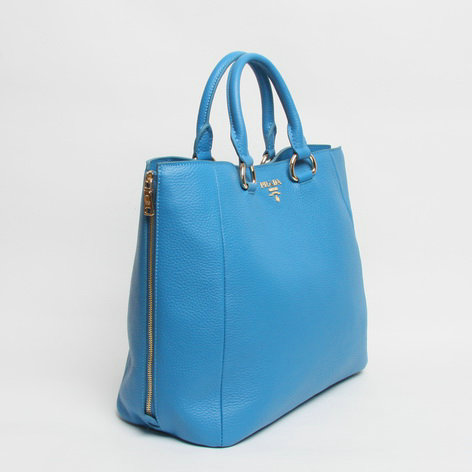 2014 Prada original calfskin tote bag BN2522 light blue - Click Image to Close